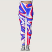 Patriotic Swirl: het rode, witte en blauwe marmer Leggings (Voorkant)