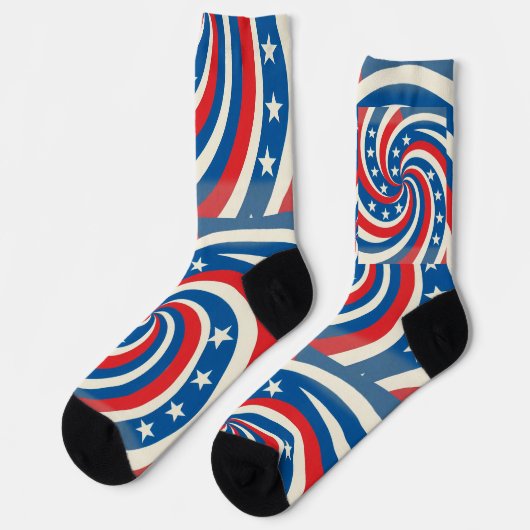 Patriotic Swirling Stars & Stripes Bold USA Pride Sokken (Links)