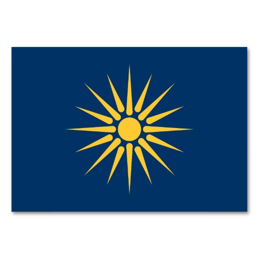 Patriotic table card with Flag of Macedonia Kaart (Achterkant)