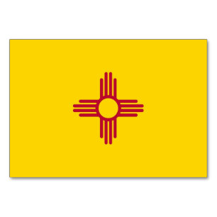 Patriotic table card with Flag of New Mexico Kaart