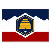 Patriotic table card with Flag of Utah, USA Kaart (Achterkant)