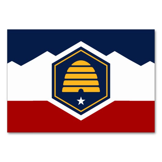 Patriotic table card with Flag of Utah, USA Kaart (Voorkant)