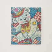 PATRIOTIC TEDDY BEAR & PATCHWORK QUILT PUZZLE LEGPUZZEL (Verticaal)