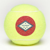 Patriotic Tennis Ball met vlag van Arkansas, Veren Tennisballen (Voorkant)