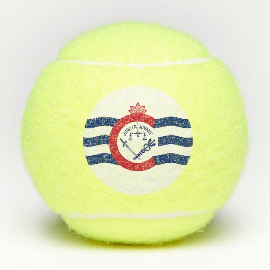 Patriotic Tennis Ball met vlag van Cincinnati, VS Tennisballen (Voorkant)