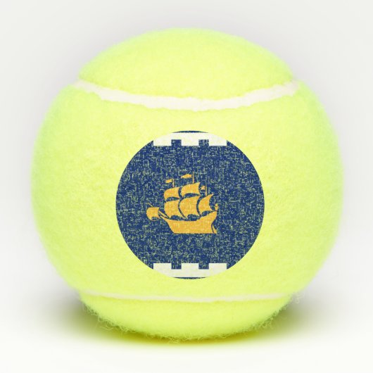 Patriotic Tennis Ball with Flag of Quebec City Tennisballen (Achterkant)