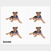 Patriotic Terrier Puppy Rechthoekige Sticker (Vel)
