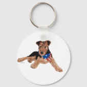 Patriotic Terrier Puppy Sleutelhanger (Voorkant)
