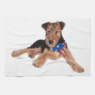 Patriotic Terrier Puppy Theedoek