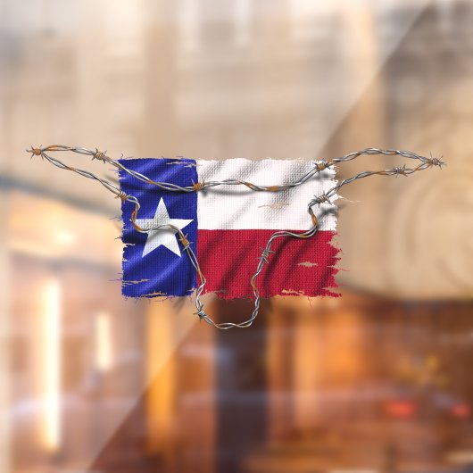 Patriotic Texas Flag Barbed Wire Bull Horns Raamsticker (Vel 2)