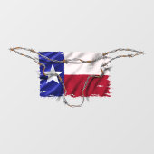 Patriotic Texas Flag Barbed Wire Bull Horns Raamsticker (Vel)
