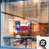 Patriotic Texas Flag Barbed Wire Bull Horns Raamsticker (Cafe Raam)