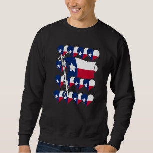 Patriotic Texas Flag Heart Us State Proud Texan Te Trui