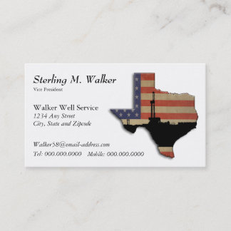 Patriotic Texas Oil Drilling Rig Visitekaartje