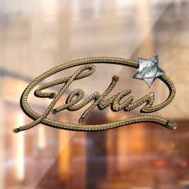 Patriotic Texas Rope Lettering Sherriff's Badge Raamsticker