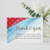 Patriotic Thank You For Your Service Card (Staand voorkant)