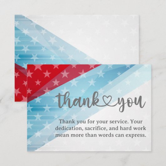 Patriotic Thank You For Your Service Card (Voorkant / Achterkant)