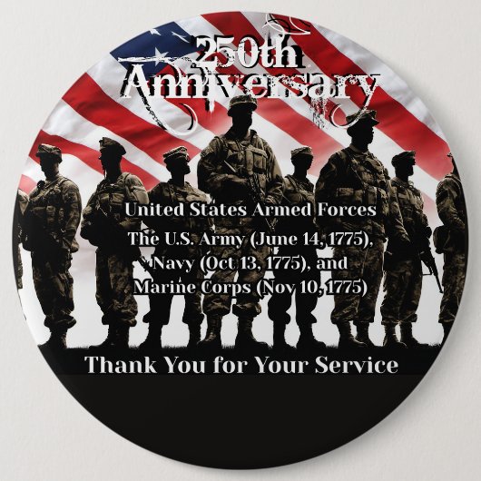Patriotic Thank you for Your Service Ronde Button 6,0 Cm (Voorkant)