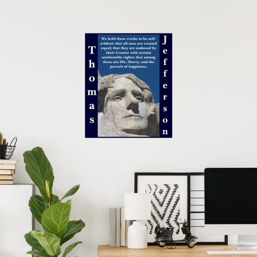 Patriotic Thomas Jefferson Poster (Thuiskantoor)