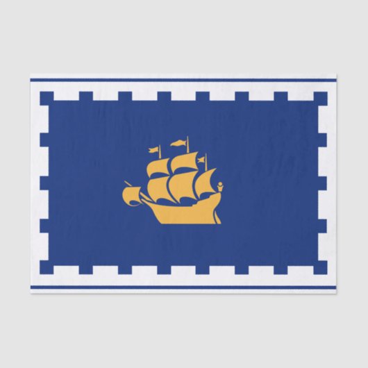 Patriotic tissue paper with flag of Quebec City Tissuepapier (Voorkant)