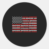 Patriotic Trains Flag For Train Enthusiasts And Ho Ronde Sticker (Voorkant)