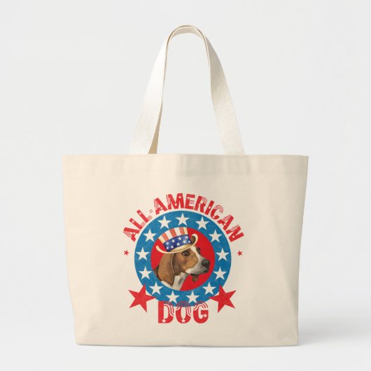 Patriotic Treeing Walker Grote Tote Bag (Voorkant)