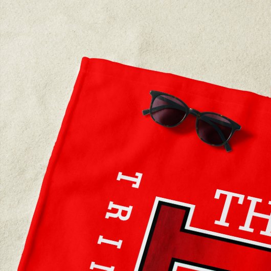 Patriotic Trinidad and Tobago Flag and Name WHITE Strandlaken (In situ)