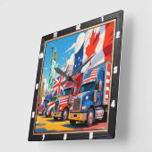 Patriotic Trucks Global Unity Vierkante Klok (Hoek)