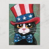 Patriotic Tuxedo Cat | 4 juli Briefkaart (Voorkant)