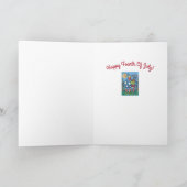 PATRIOTIC UNCLE SAM TURTLE, FUNNY FIRECRACKER Cute Feestdagen Kaart (Binnen)