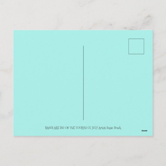 PATRIOTIC UNCLE SAM TURTLE, FUNNY FIRECRACKER Cute Feestdagenkaart (Achterkant)