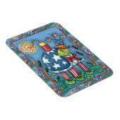 PATRIOTIC UNCLE SAM TURTLE, FUNNY FIRECRACKER Cute Magneet (Rechterzijde)