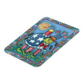 PATRIOTIC UNCLE SAM TURTLE, FUNNY FIRECRACKER Cute Magneet (Linkerzijde)