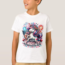 Patriotic Unicorn Kinder T-shirt