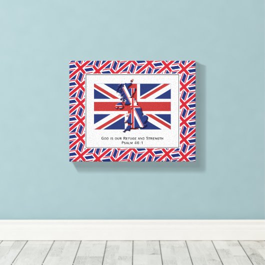 Patriotic UNION JACK Foto Canvas Afdruk (Insitu (Houten vloer))