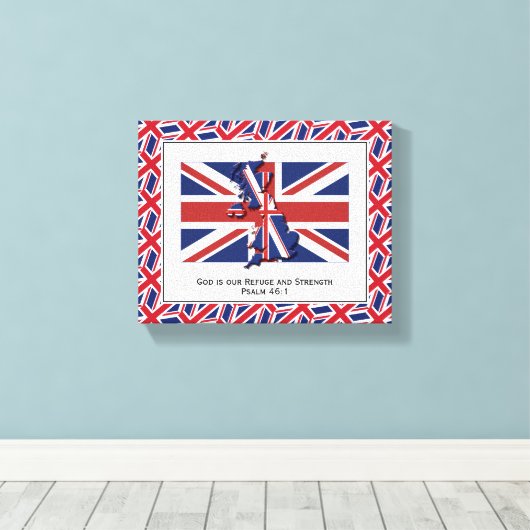 Patriotic UNION JACK Foto Canvas Afdruk (Insitu (Houten vloer))