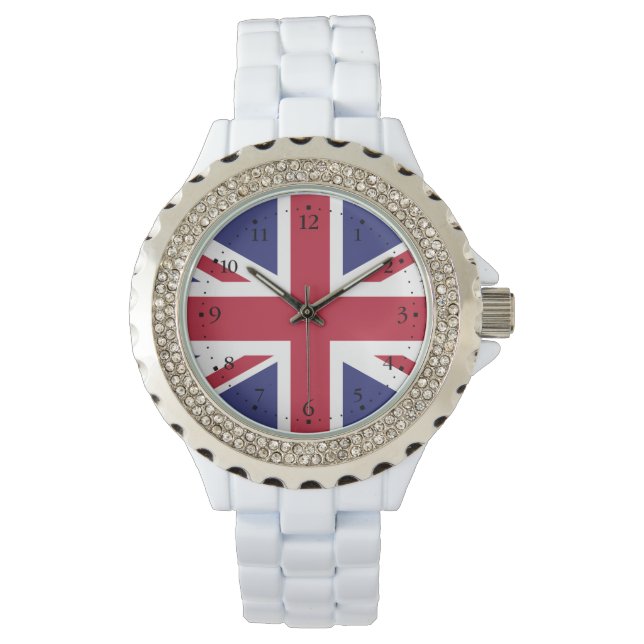 Patriotic United Kingdom Flag Horloge (Voorkant)