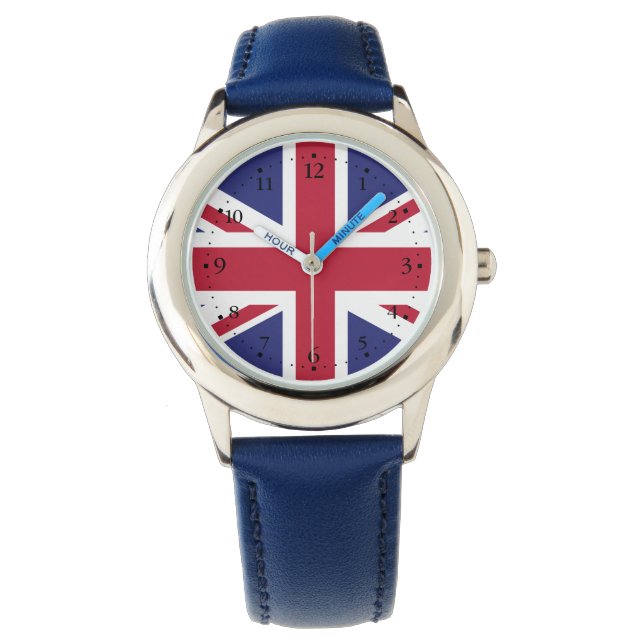 Patriotic United Kingdom Flag Horloge (Voorkant)