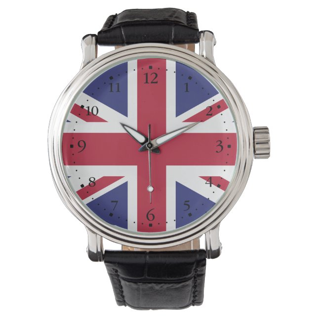 Patriotic United Kingdom Flag Horloge (Voorkant)