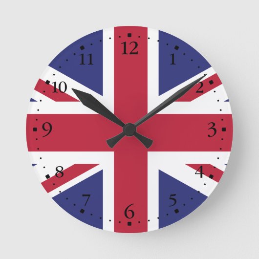 Patriotic United Kingdom Flag Ronde Klok (Voorkant)