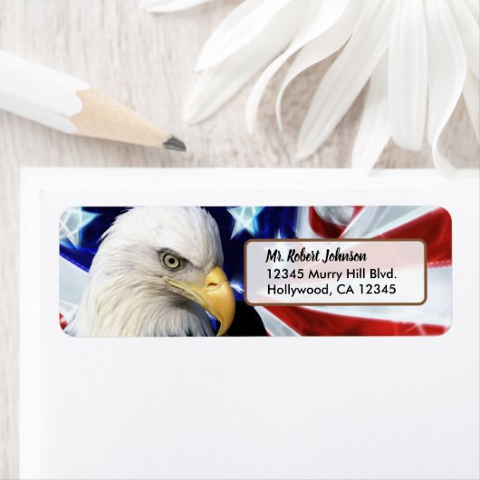 Patriotic United States Bald Eagle Etiket (Insitu)