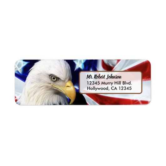 Patriotic United States Bald Eagle Etiket (Voorkant)