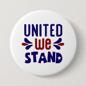 Patriotic United we staan op Patriotic Ronde Button 7,6 Cm (Voorkant)