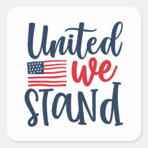 Patriotic United wij staan Vakantie Vierkante Sticker