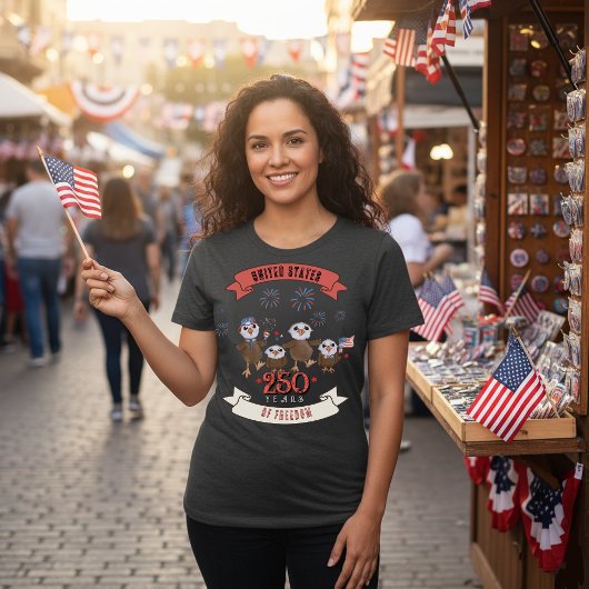 Patriotic US 250 Years of Freedom Eagle Family Tri-Blend Shirt