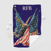 Patriotic US Flag And Bald Eagle American Flag Golfhanddoek (Insitu)