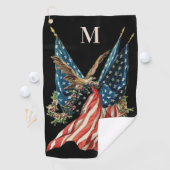 Patriotic US Flag And Eagle American Flag Golfhanddoek (Insitu)