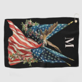 Patriotic US Flag And Eagle American Flag Golfhanddoek (Horizontaal)
