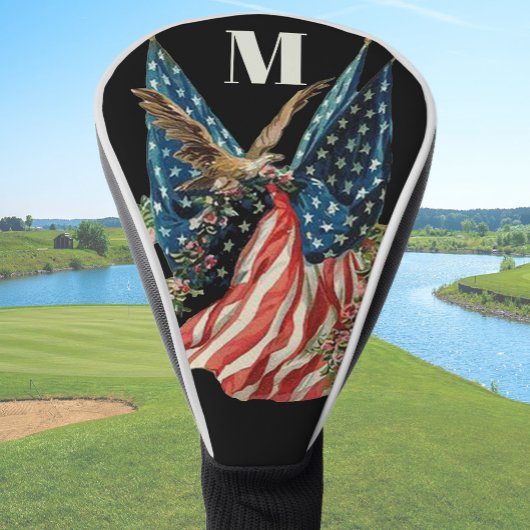 Patriotic US Flag And Eagle American Flag Golfheadcover
