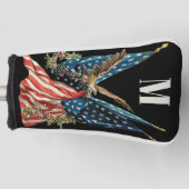Patriotic US Flag And Eagle Custom Monogram Golfheadcover (Voorkant)